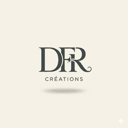 Logo artisanal vintage 'Dé Fils à Retordre' avec une aiguille croisée, un brin de lavande et un dé à coudre, sur fond crème texturé.
